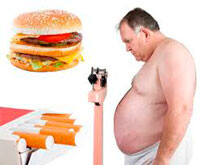 Ожирение, неправильное питание и курение — основные факторы развития атеросклероза.